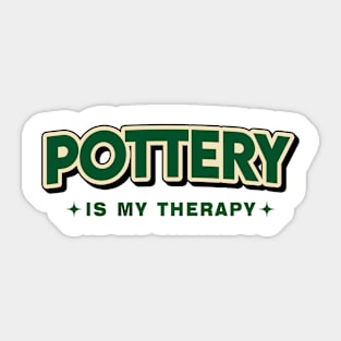 Pottery Is My Therapy Retro Style Sticker